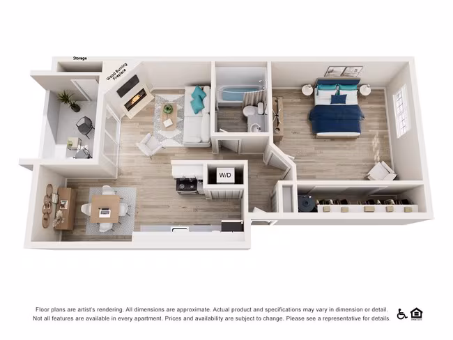 1 Bedroom 1 Bath - Classic YY-103 floor plan